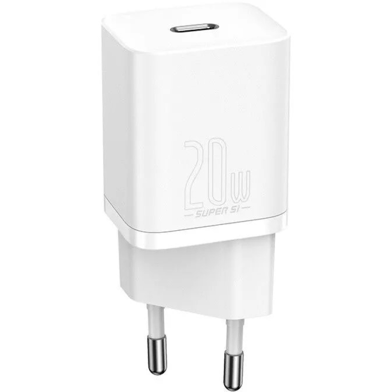 Baseus TZCCSUP-B02 Super Si Quick Nabíjačka USB-C 20W + Simple Wisdom Data Kábel USB-C to iP 1m White