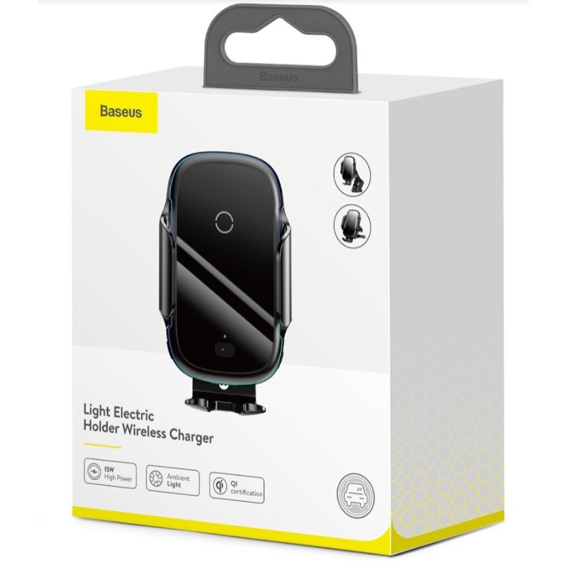 Baseus WXHW03-01 Light Electric Držiak do Autá s Bezdrôtovým Nabíjaním 15w Black