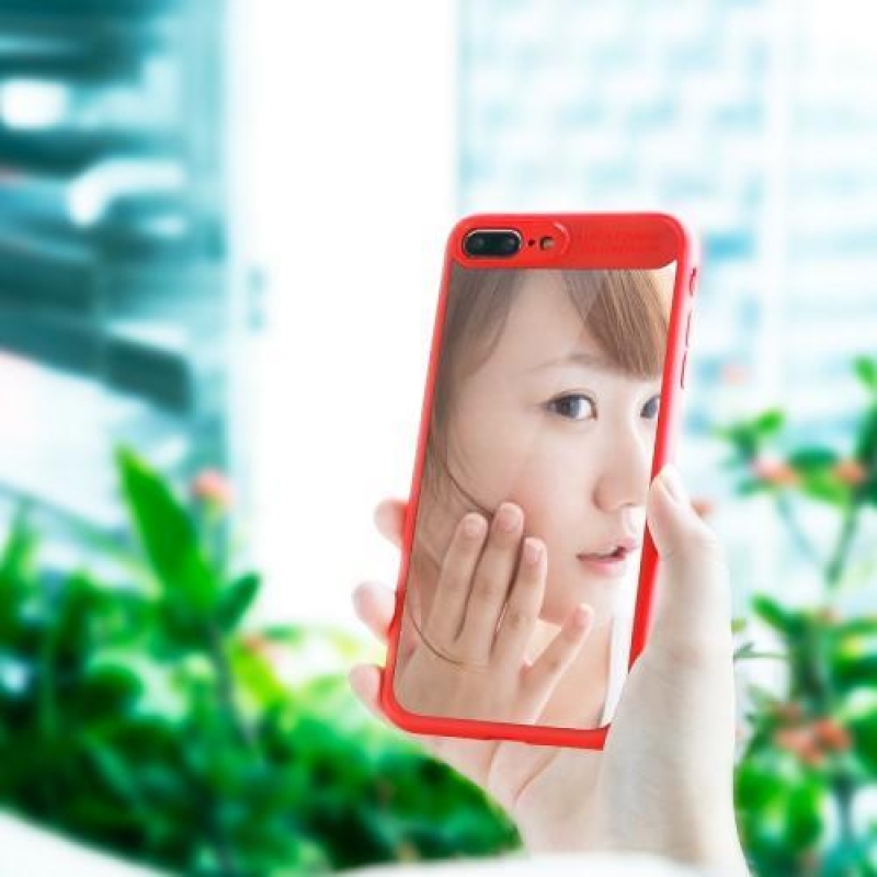 Bass zrkadlový slim gélový obal naiPhone 7 a iPhone 8 - červený