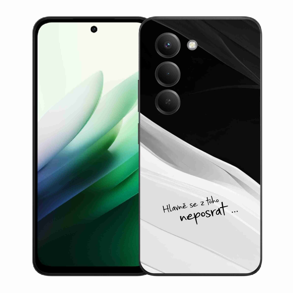 Gélový kryt mmCase na Xiaomi Redmi 15 5G (169mm) - vtipný text 13 bieločierne pozadie