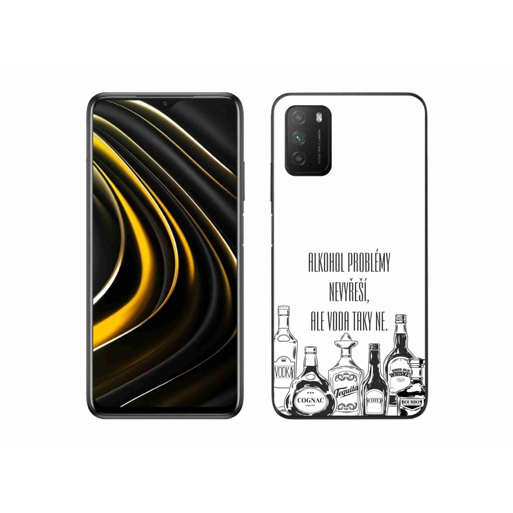 Gélový kryt mmCase na Xiaomi Poco M3 - vtipný text biele pozadie