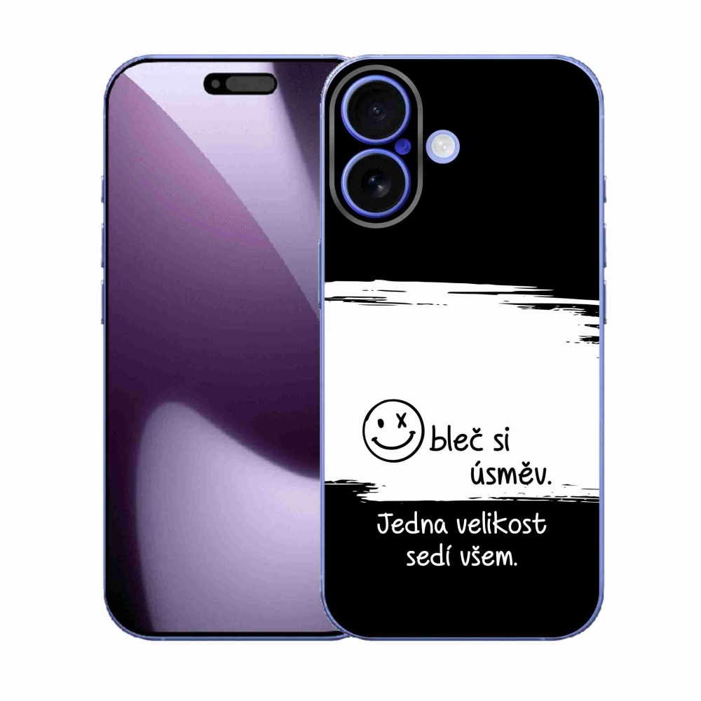 Gélový kryt mmCase na iPhone 17 - vtipný text 8 bieločierne pozadie