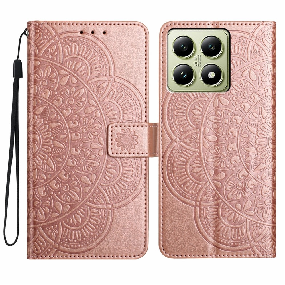 Mandala knižkové púzdro na Xiaomi 15T - ružovozlaté
