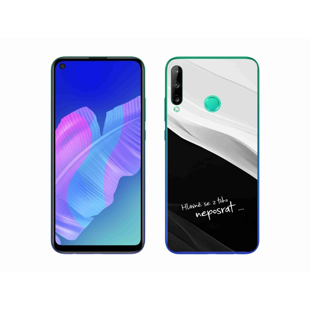 Gélový kryt mmCase na Huawei P40 Lite E - vtipný text 13 čiernobiele pozadie