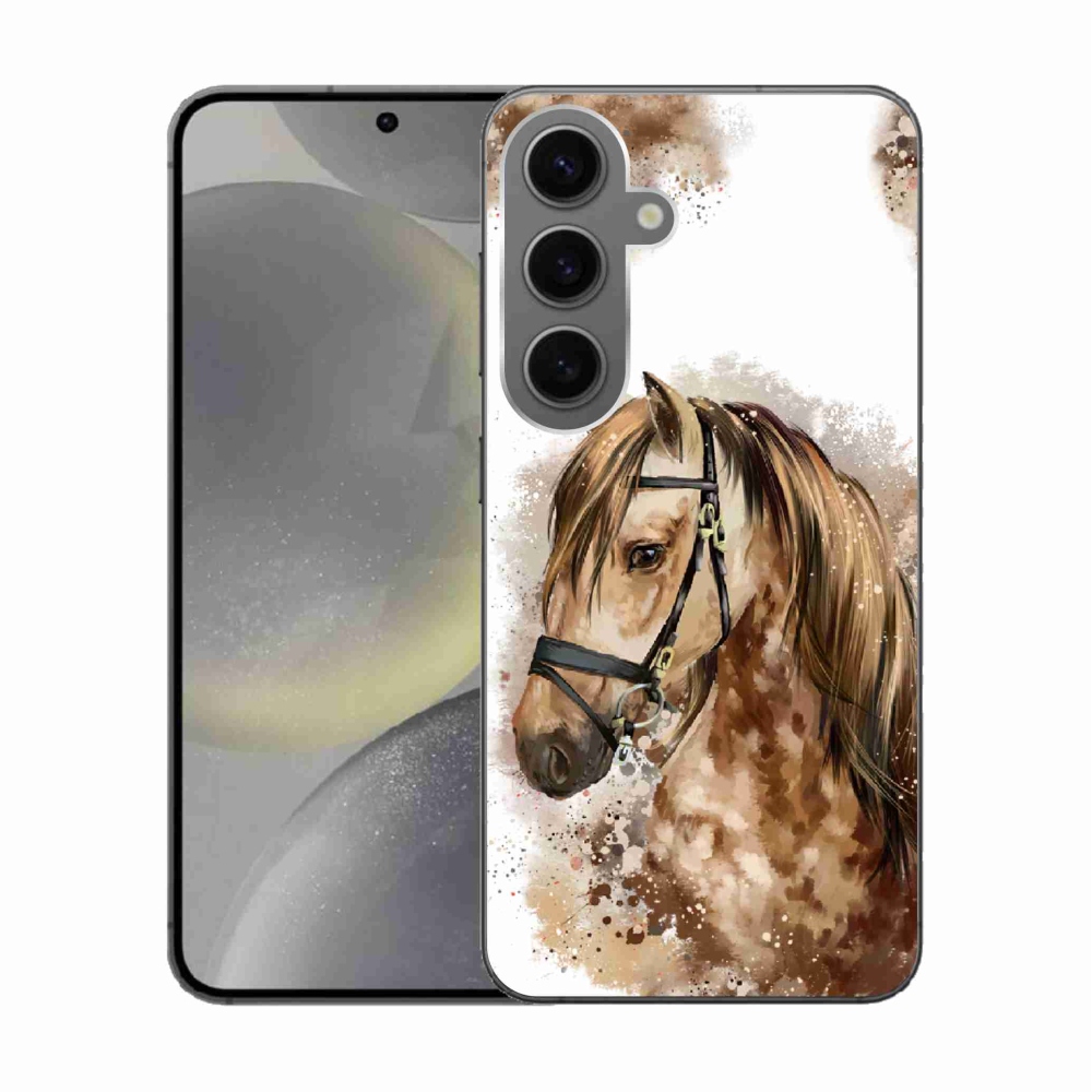 Gélový kryt mmCase na Samsung Galaxy S24 - hnedý kreslený kôň