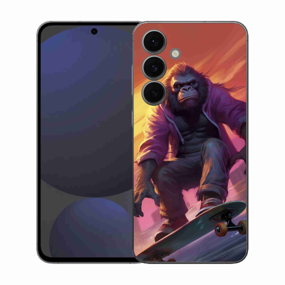 Gélový kryt mmCase na Samsung Galaxy S25 FE - gorila na skateboarde