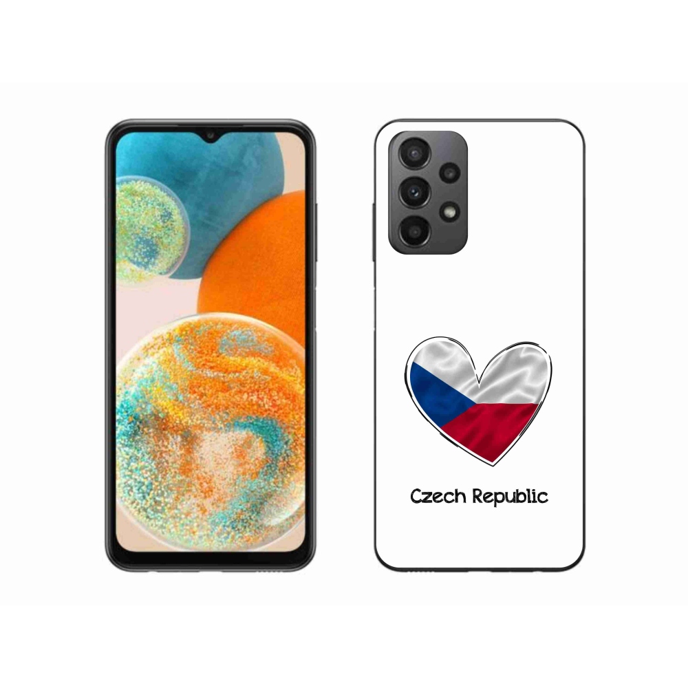 Gélový kryt mmCase na Samsung Galaxy A23 4G/5G - vlajka srdca biele pozadie