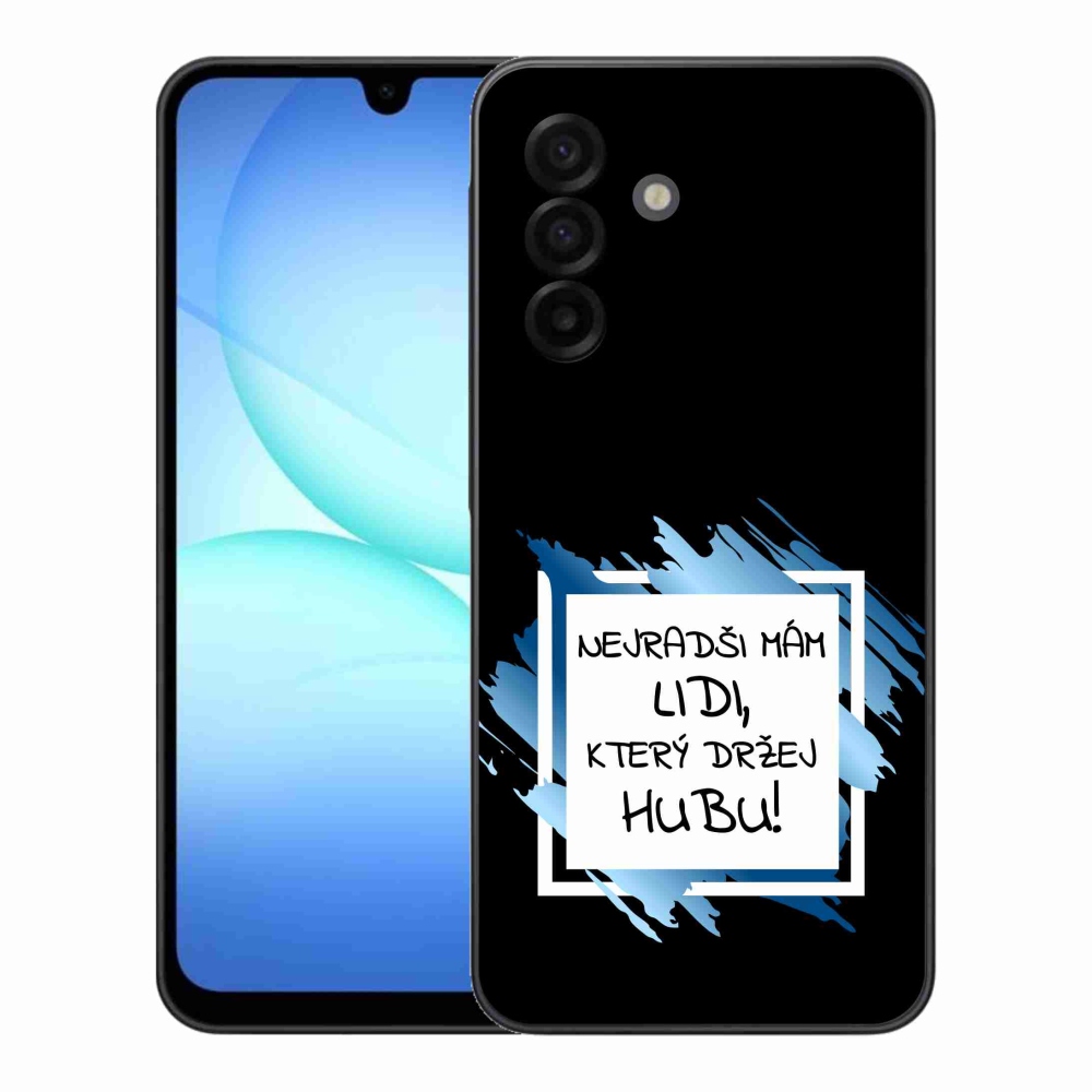 Gélový kryt mmCase na Samsung Galaxy A17 5G - vtipný text 7 bieločierne pozadie