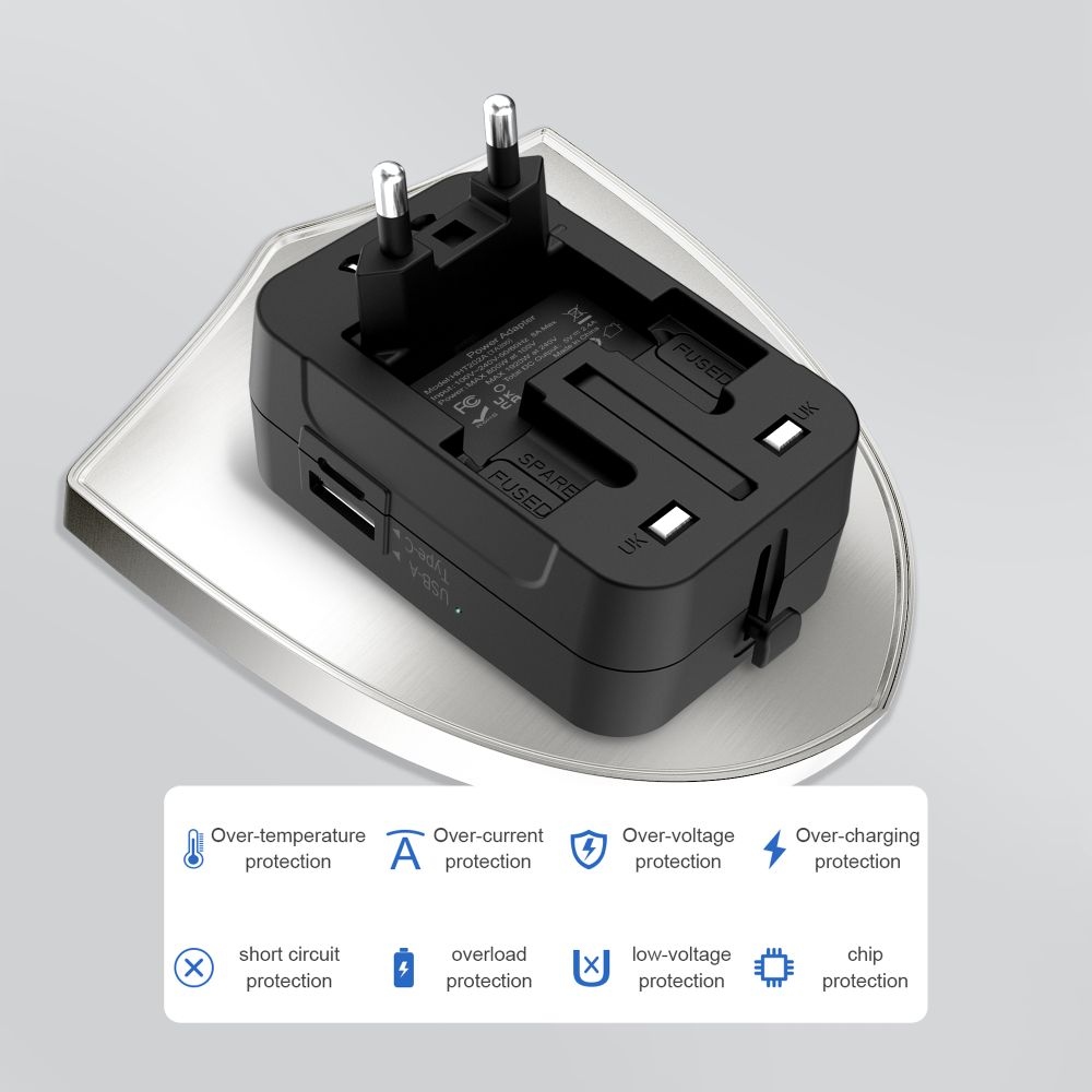 Tech-Protect TA300 univerzálny cestovný adaptér EU/UK/US/AU