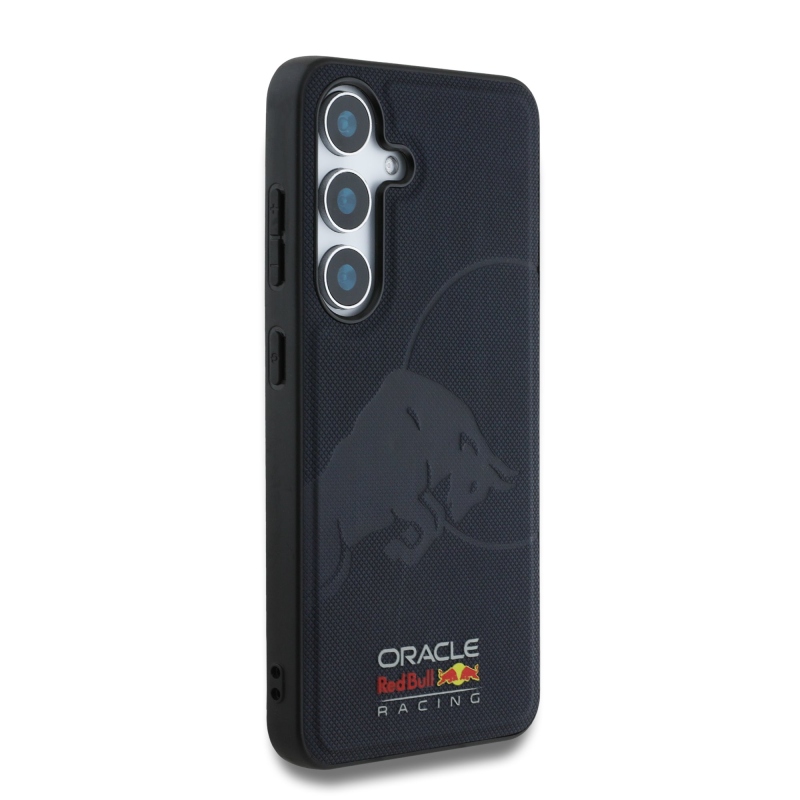 Red Bull Leather Meshed Debossed Logo MagSafe Zadný Kryt pre Samsung Galaxy S25 Navy