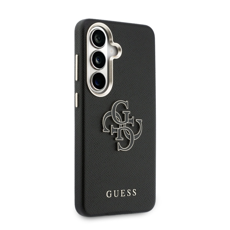 Guess PU 4G Resin Metal Logo Back Cover pre Samsung Galaxy S26 Black