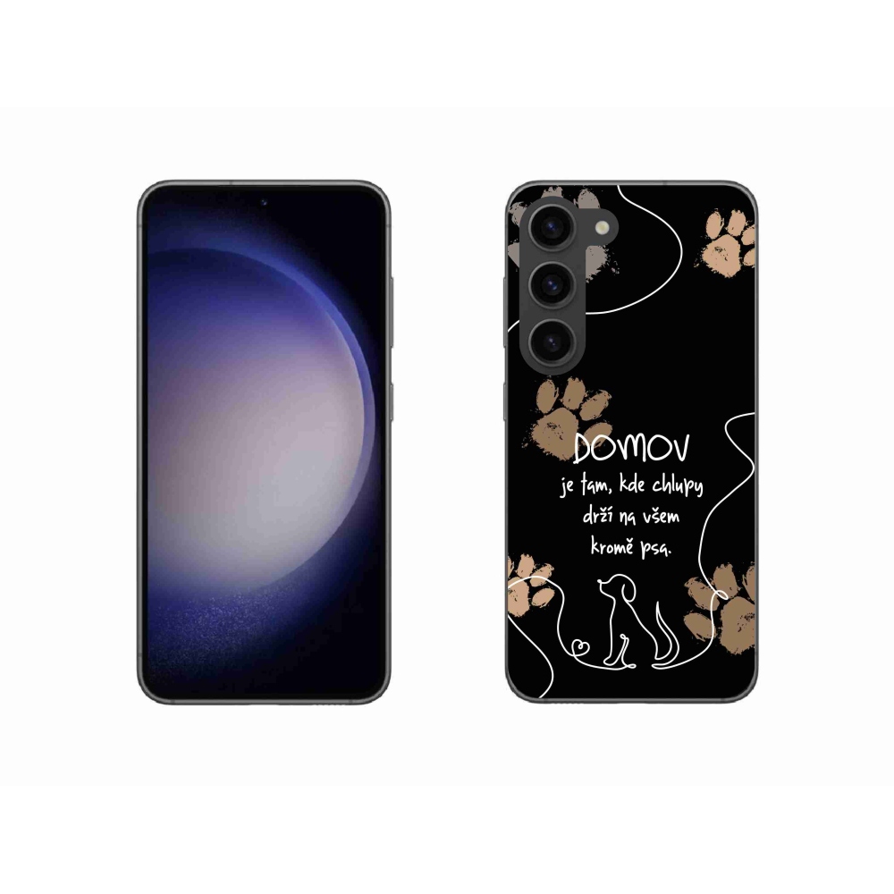 Gélový kryt mmCase na Samsung Galaxy S23 5G - psí motív čierne pozadie