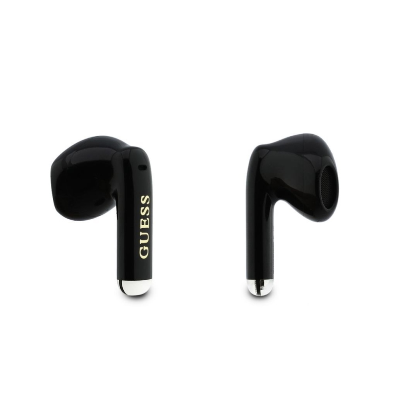 Bezdrôtové slúchadlá Guess Gold Line Glossy Classic Logo TWS, čierne
