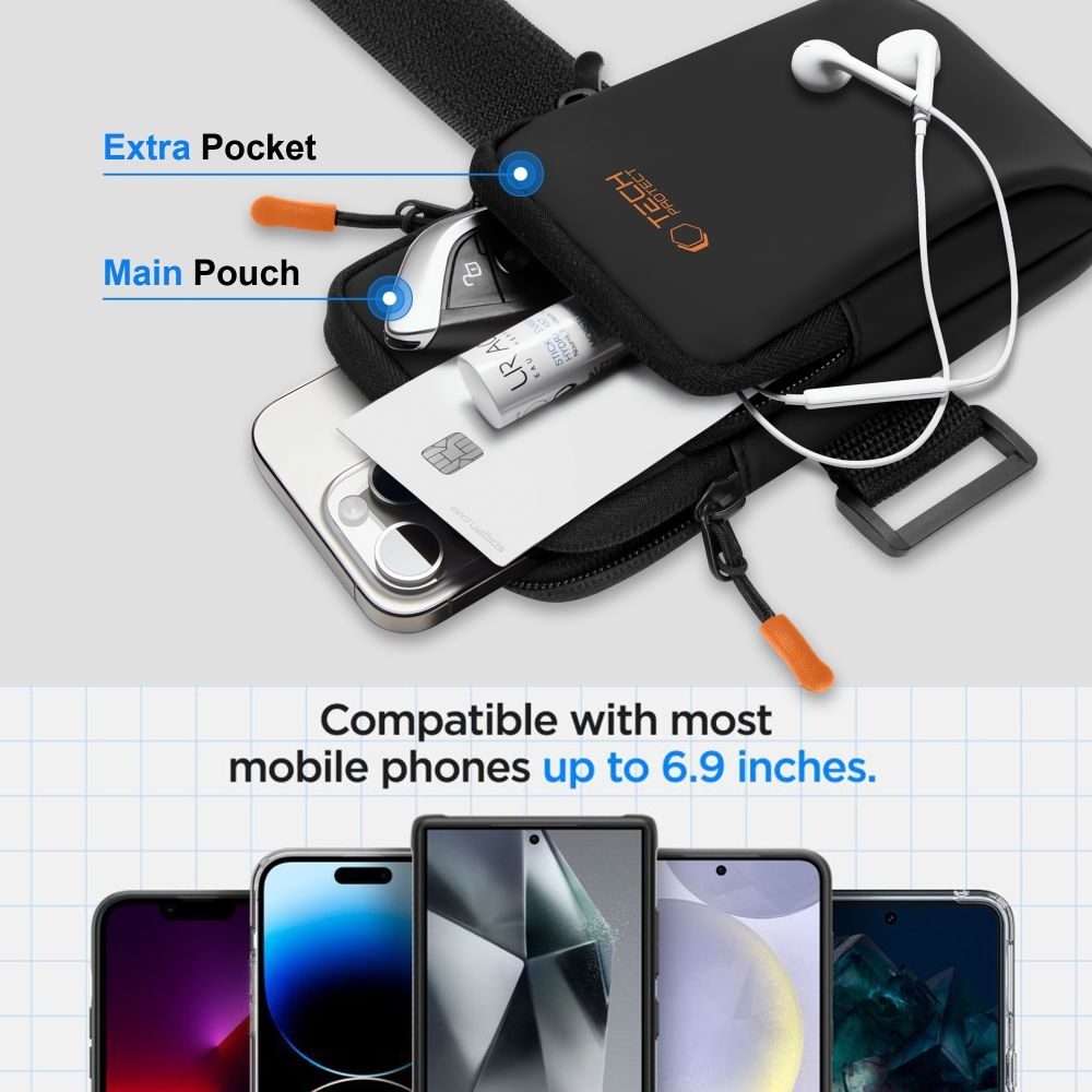 Tech-Protect M7 univerzálne športové puzdro na ruku pre telefón do 6,9