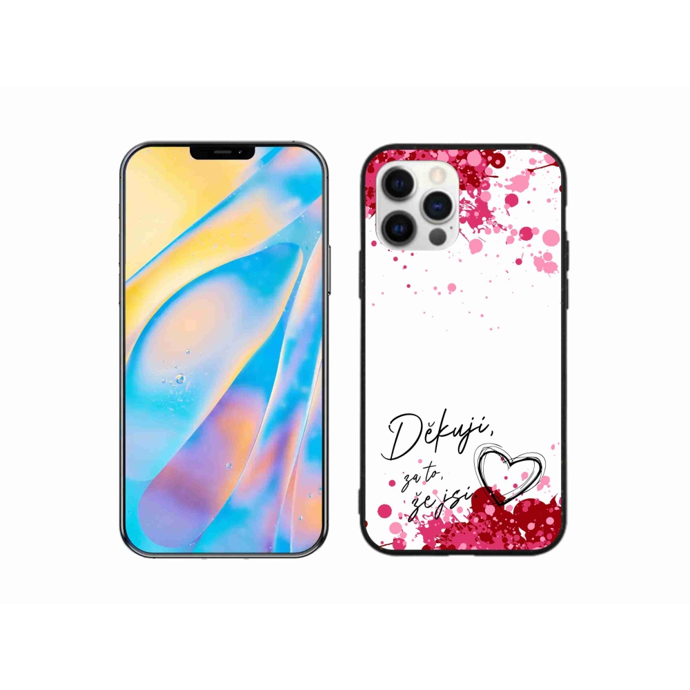 Gélový kryt mmCase na iPhone 12 Pro - zamilovaný text 2 biele pozadie