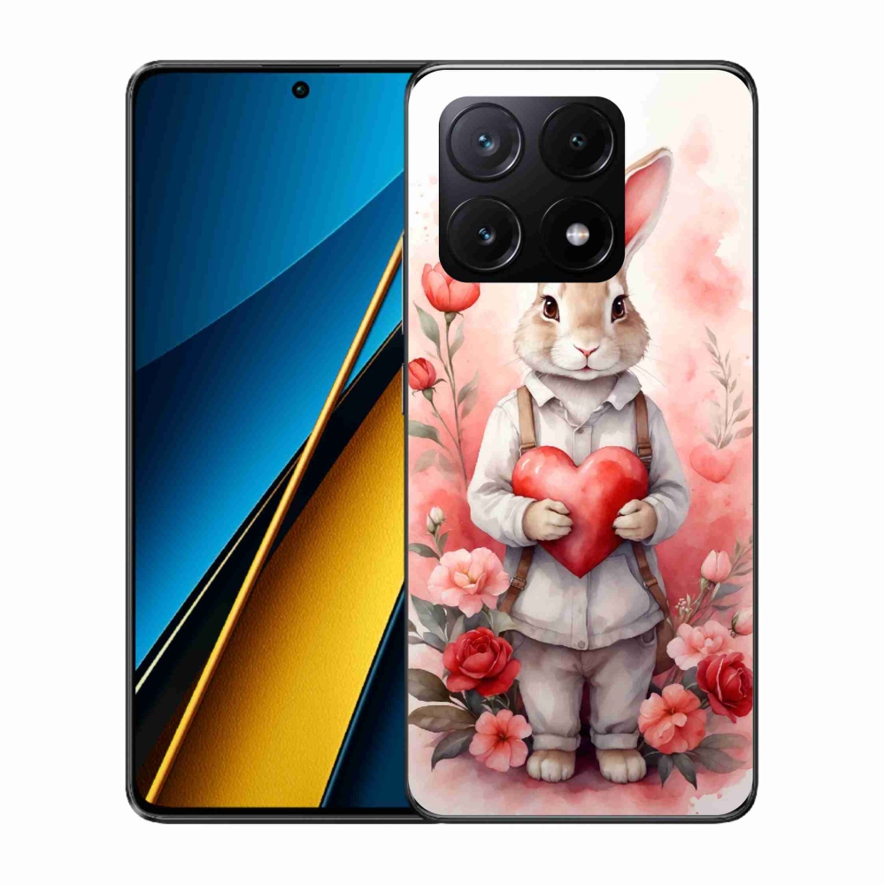 Gélový kryt mmCase na Xiaomi Poco X6 Pro 5G - zajac so srdiečkom