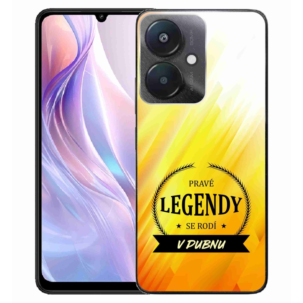 Gélový kryt mmCase na Xiaomi Redmi 13C 5G - legendy v apríli žlté pozadie