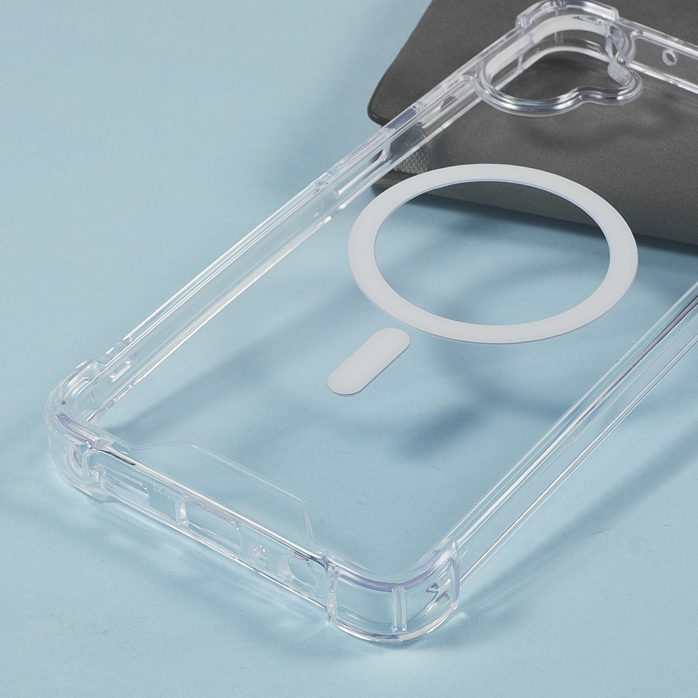 Priehľadný gélový obal s MagSafe na Samsung Galaxy A07 4G s vystuženými rohmi