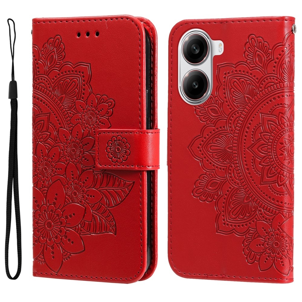 Mandala knižkové púzdro na Xiaomi Poco X7 Pro 5G - červené