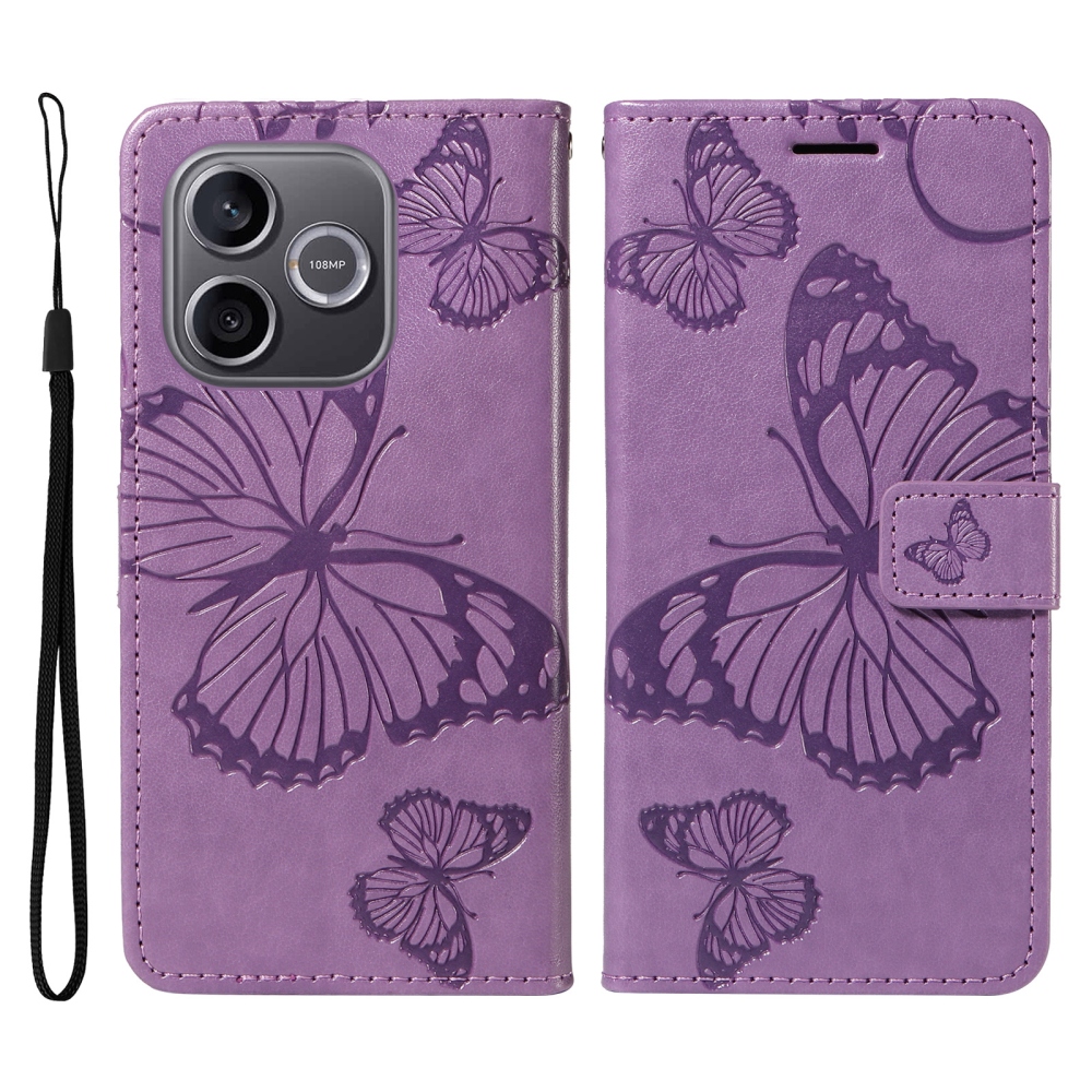 Big Butterfly knižkové puzdro na Honor 600 Lite 5G - fialové