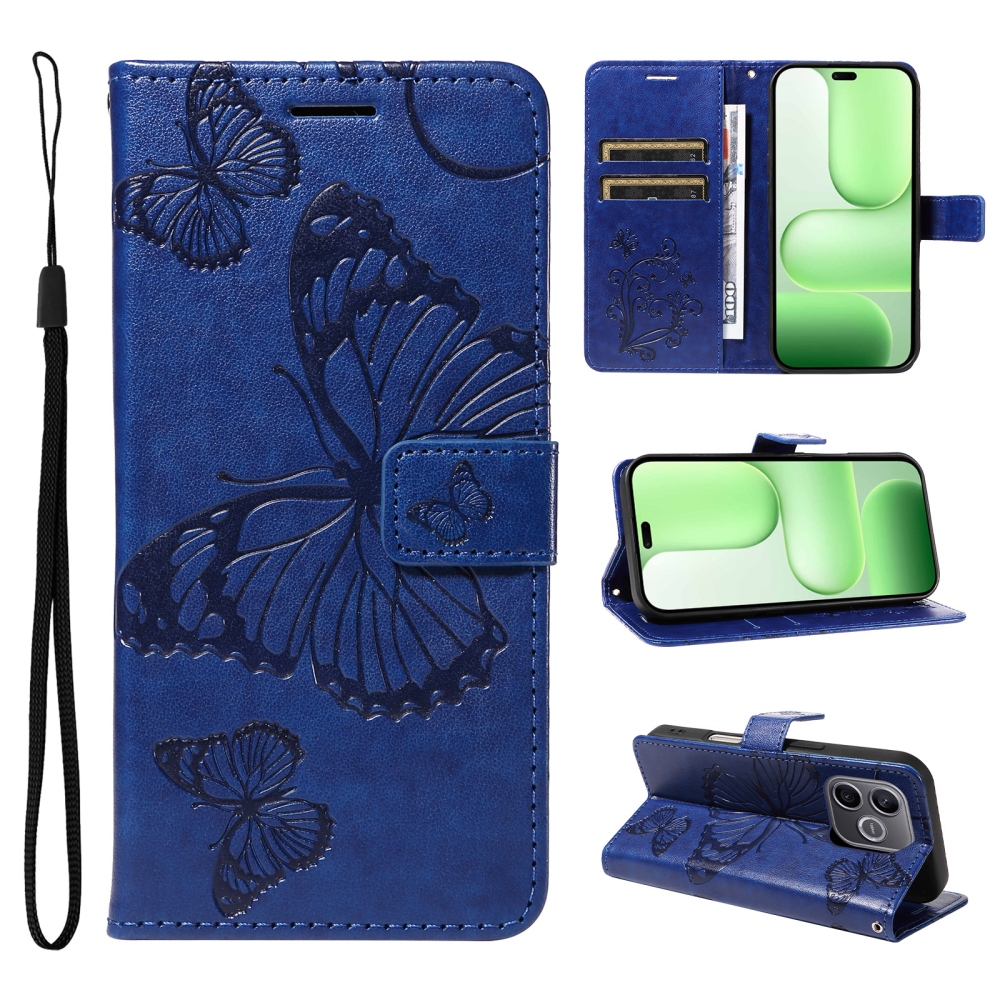 Big Butterfly knižkové puzdro na Honor 600 Lite 5G - modré