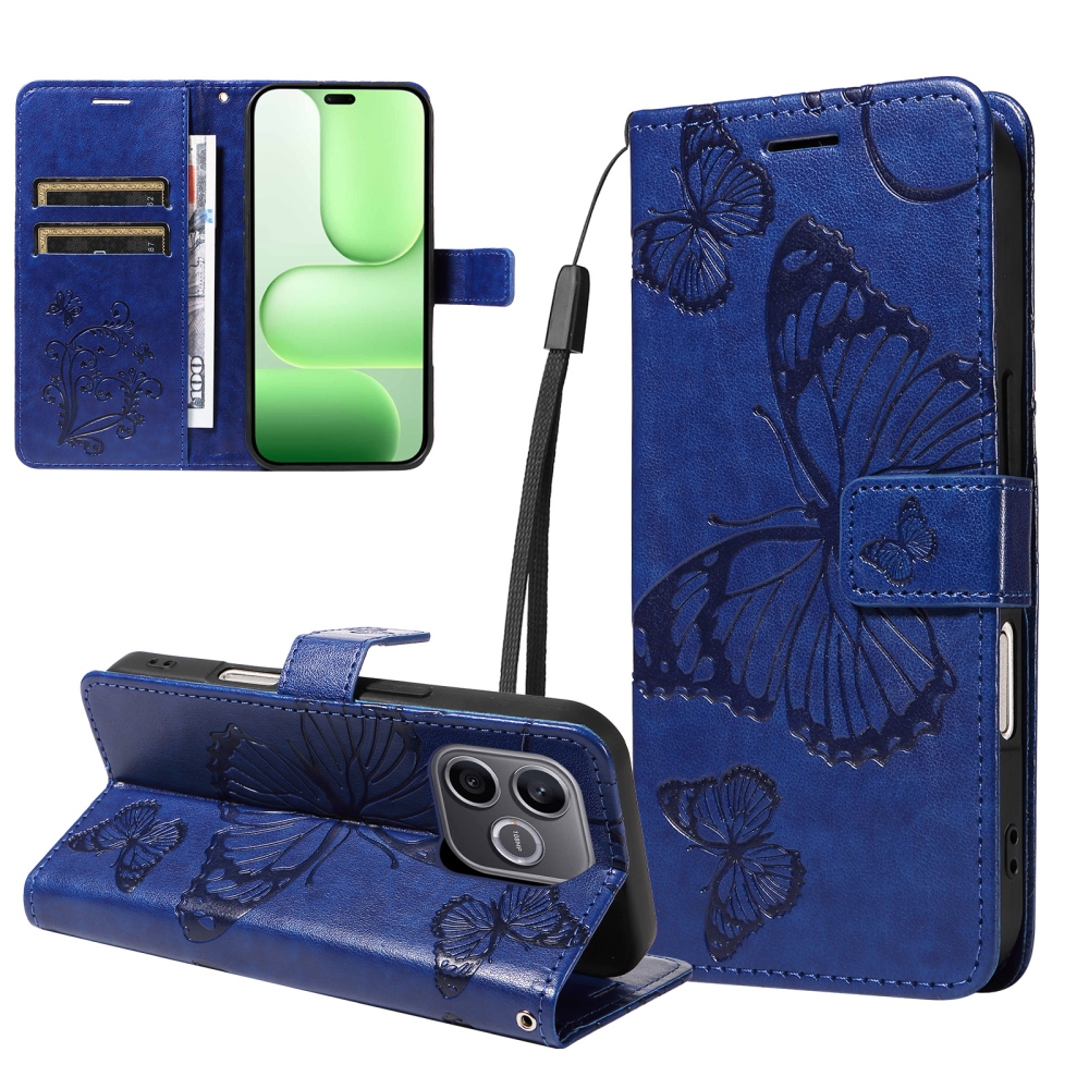 Big Butterfly knižkové puzdro na Honor 600 Lite 5G - modré