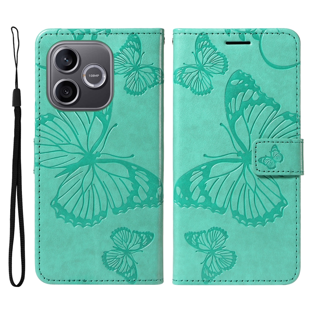 Big Butterfly knižkové puzdro na Honor 600 Lite 5G - modrozelené