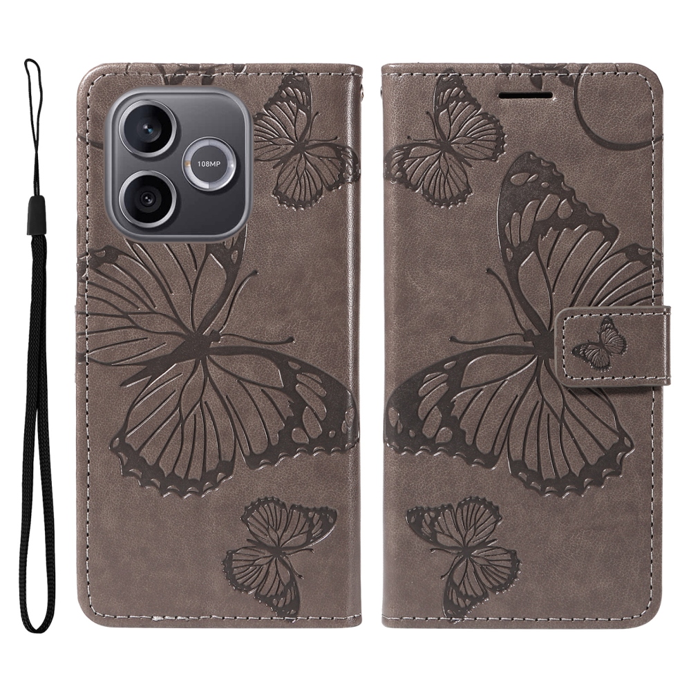 Big Butterfly knižkové puzdro na Honor 600 Lite 5G - šedé