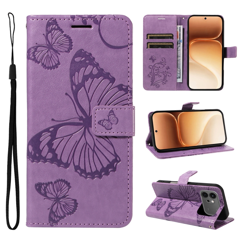 Big Butterfly knižkové puzdro na Honor 600 Pro 5G/Honor 600 5G - fialové