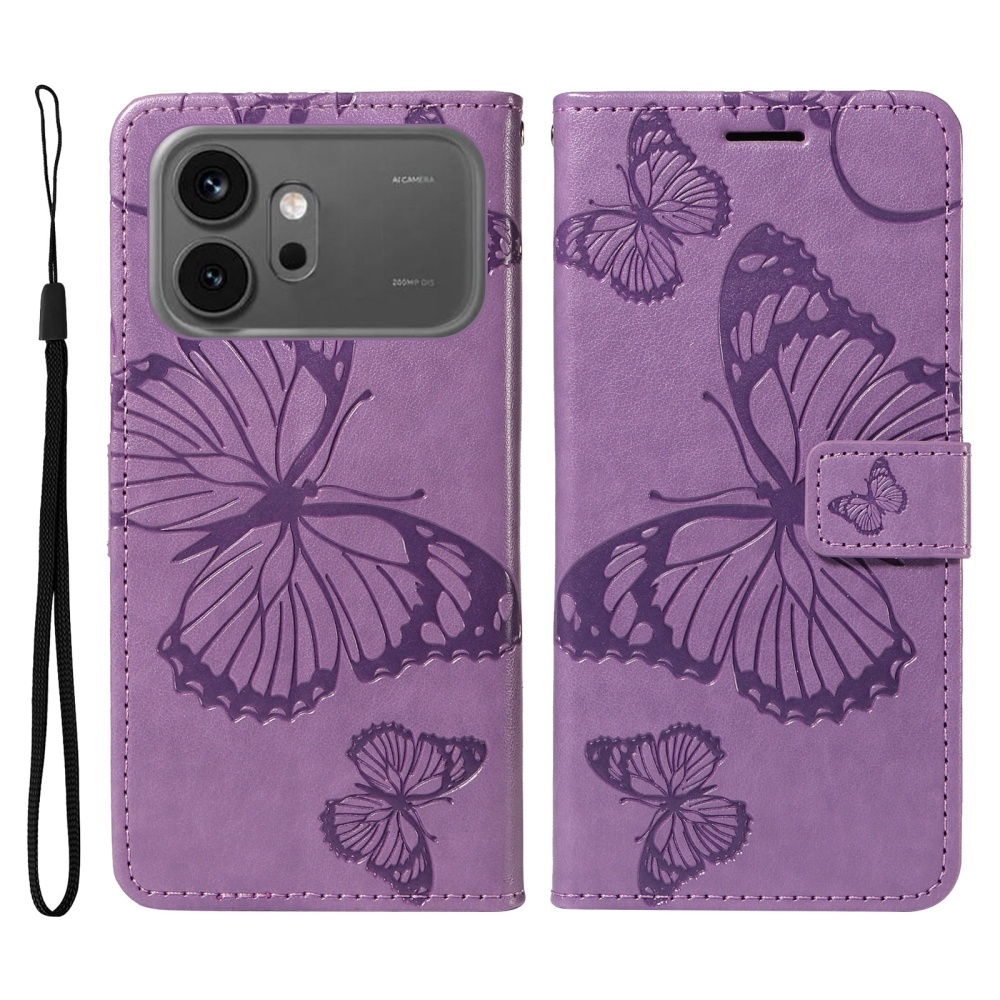 Big Butterfly knižkové puzdro na Honor 600 Pro 5G/Honor 600 5G - fialové