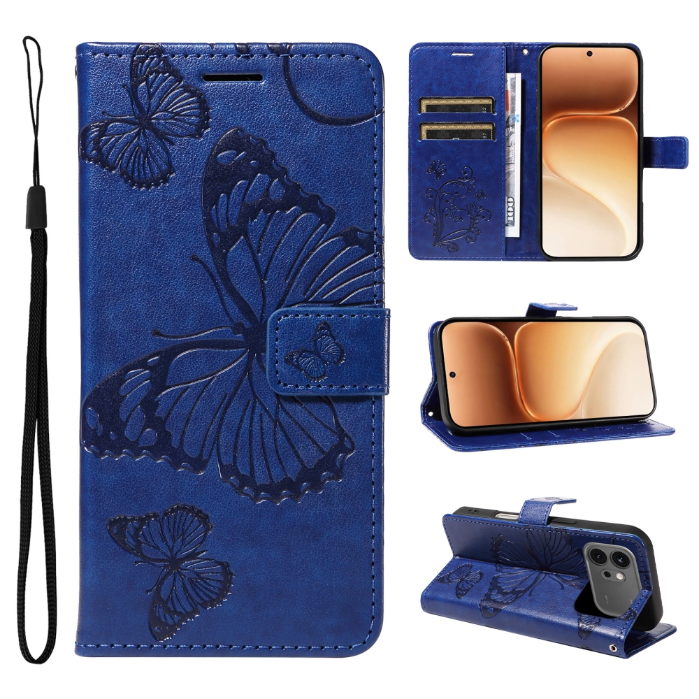 Big Butterfly knižkové puzdro na Honor 600 Pro 5G/Honor 600 5G - modré