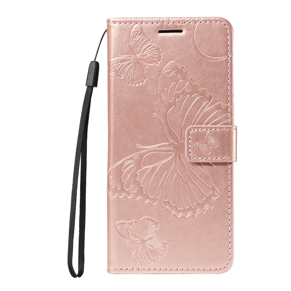 Big Butterfly knižkové puzdro na Honor 600 Pro 5G/Honor 600 5G - ružovozlaté
