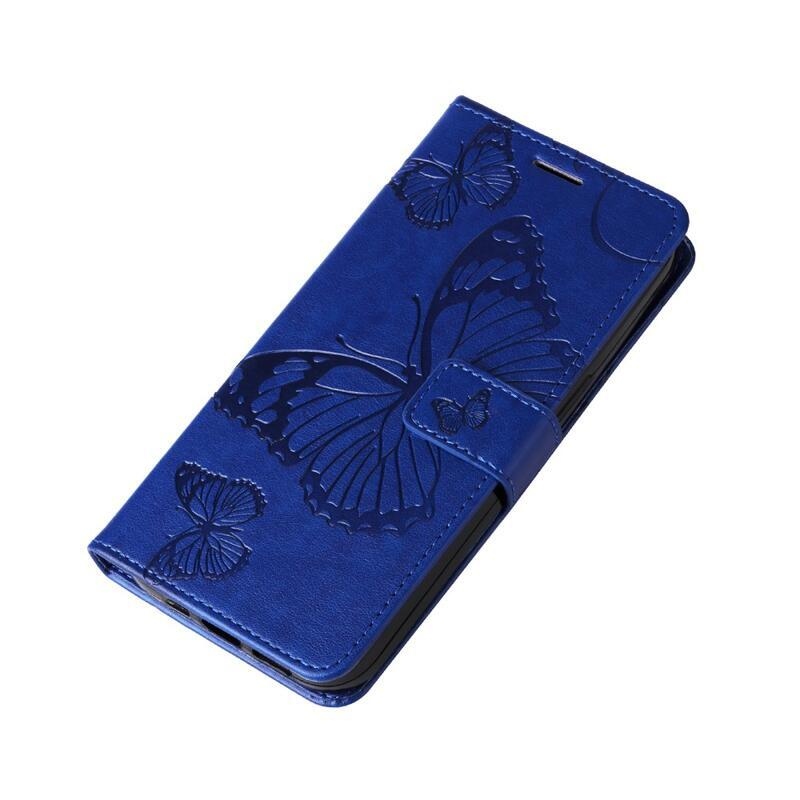Big butterfly knižkové puzdro na Honor Magic 5 Pro 5G - modré
