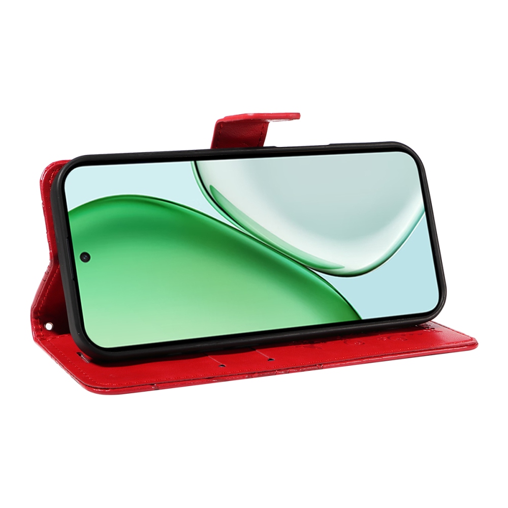 Big Butterfly knižkové puzdro na Honor Magic 8 Lite 5G - červené