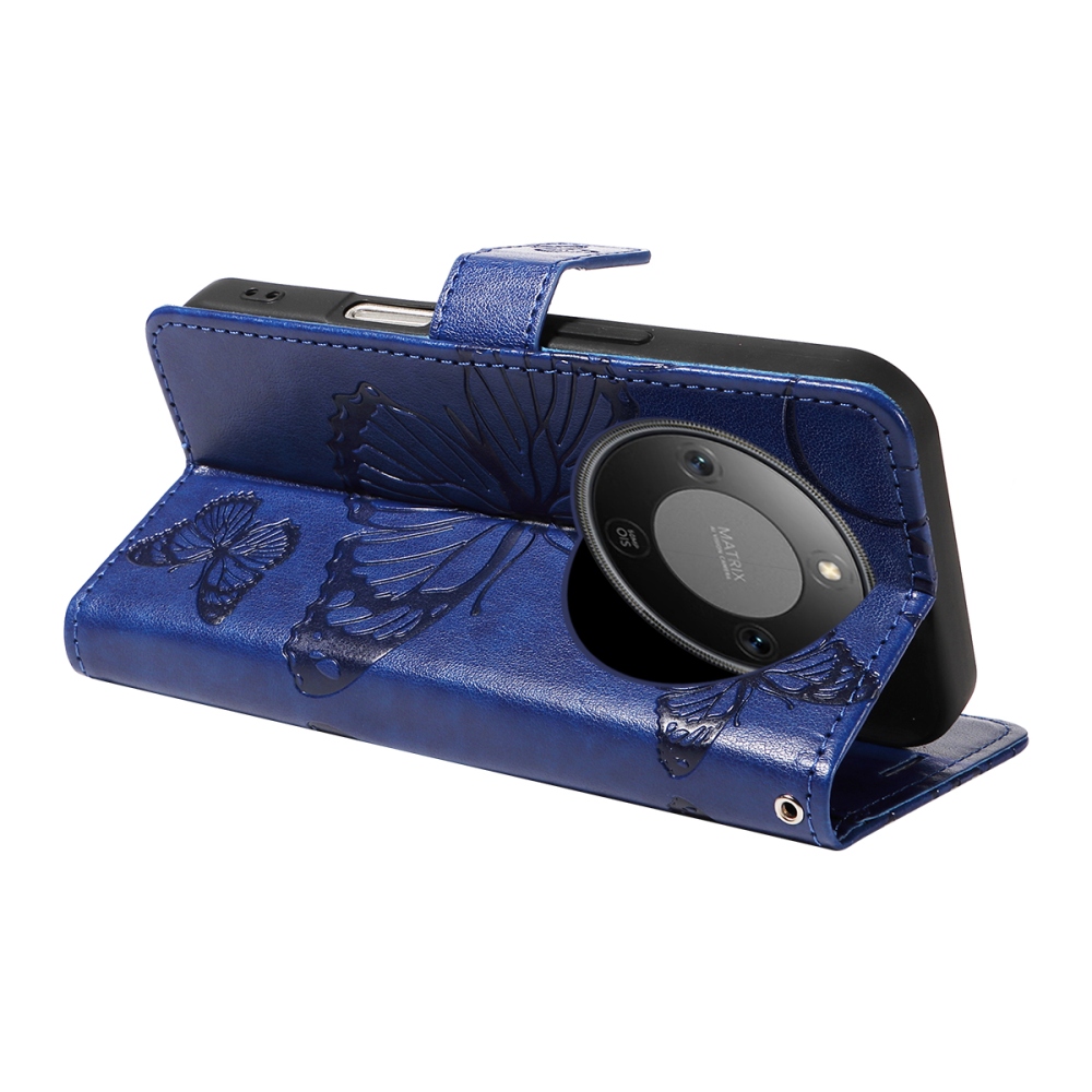 Big Butterfly knižkové puzdro na Honor Magic 8 Lite 5G - modré