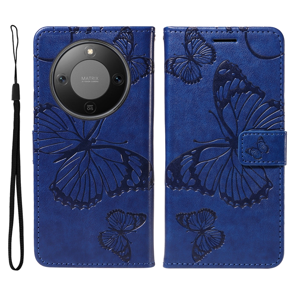 Big Butterfly knižkové puzdro na Honor Magic 8 Lite 5G - modré