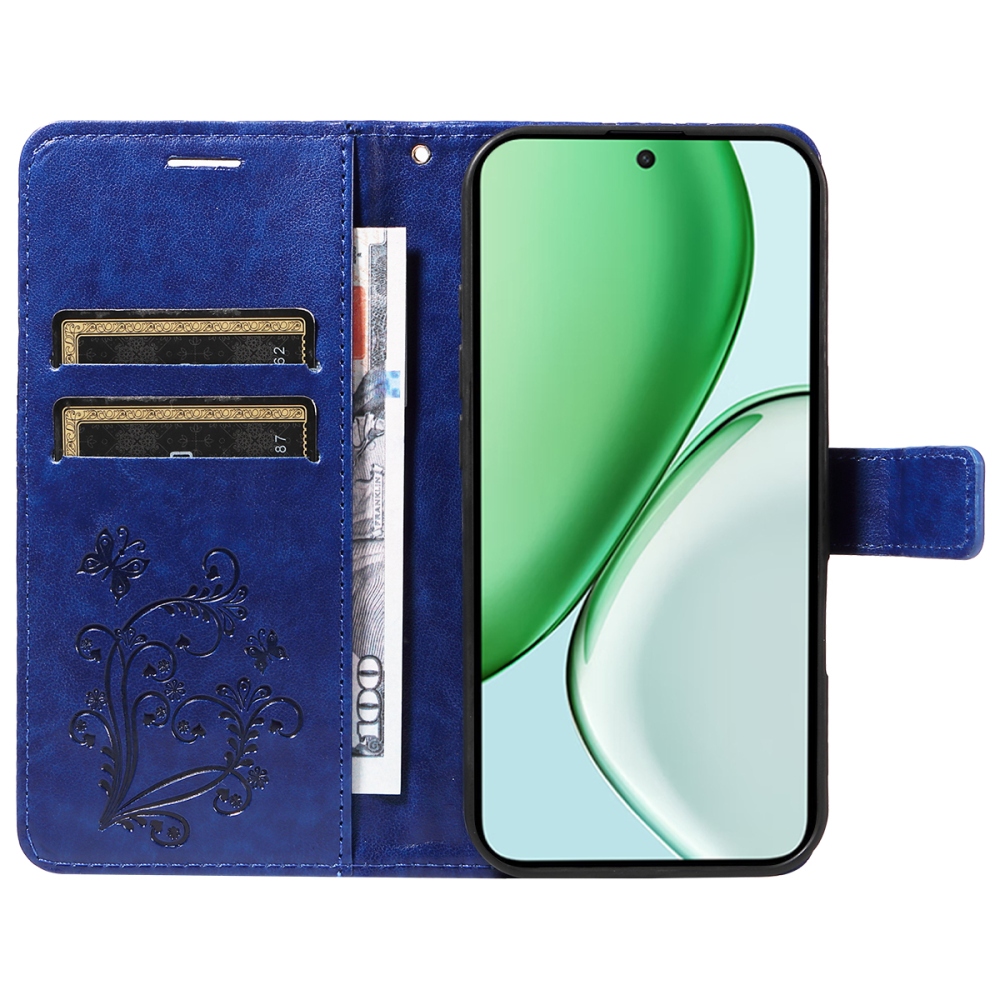 Big Butterfly knižkové puzdro na Honor Magic 8 Lite 5G - modré