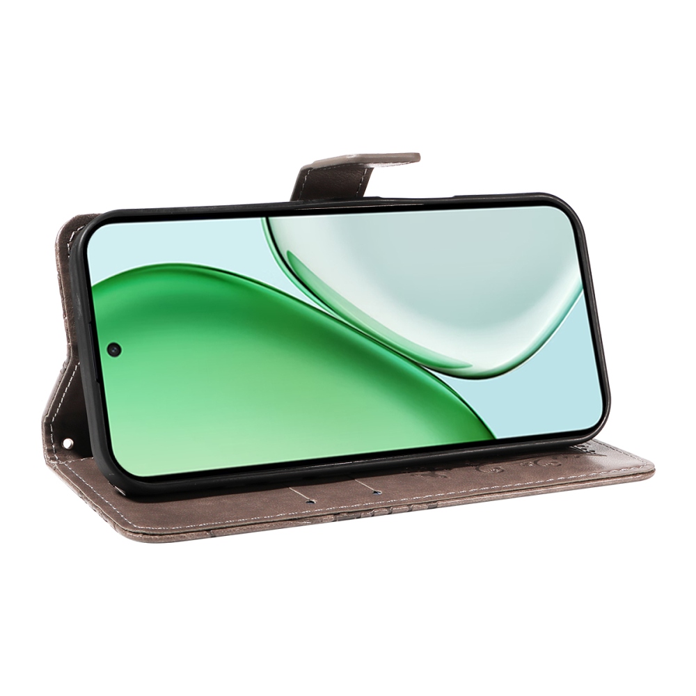 Big Butterfly knižkové puzdro na Honor Magic 8 Lite 5G - šedé