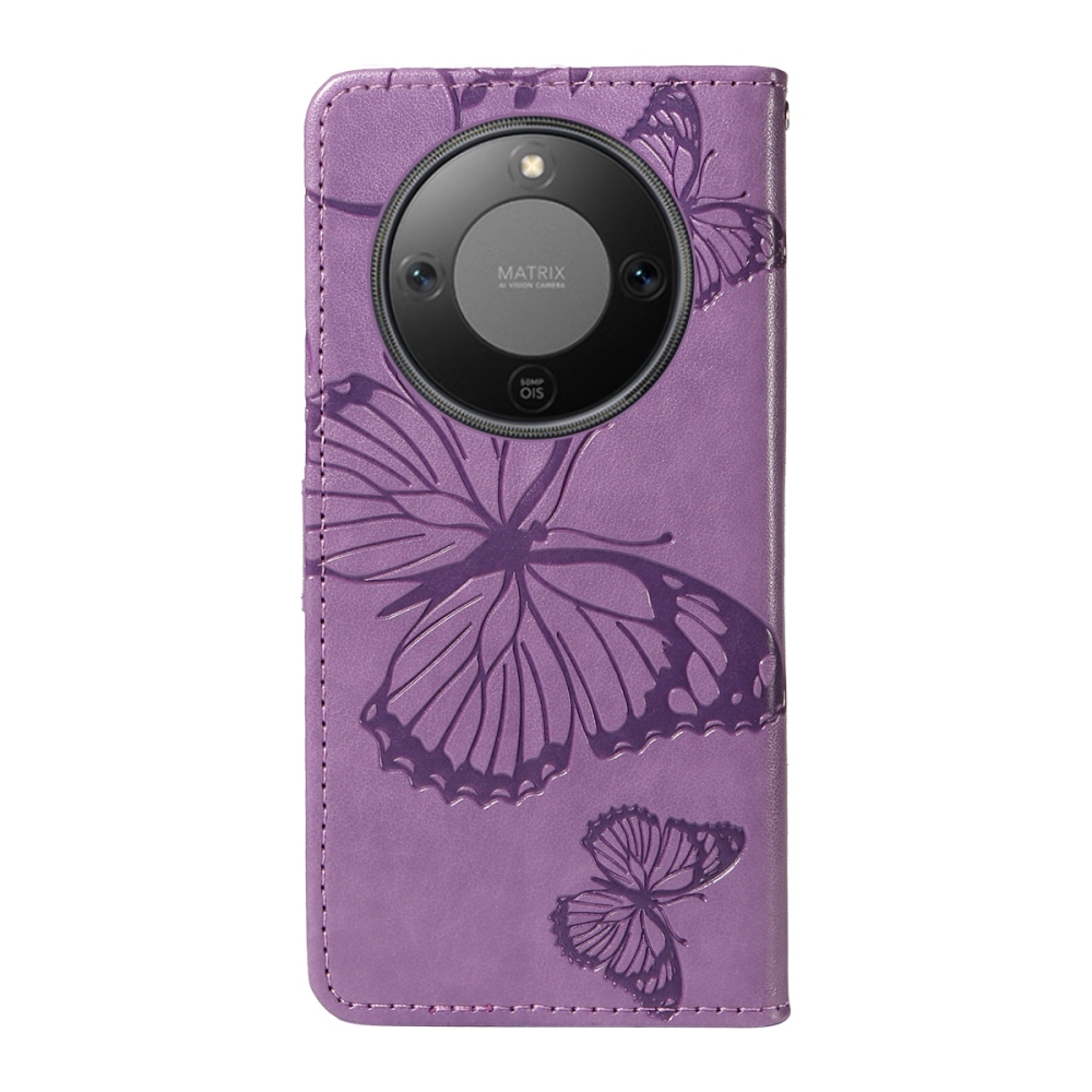 Big Butterfly knižkové puzdro na Honor Magic 8 Lite 5G - svetlofialové