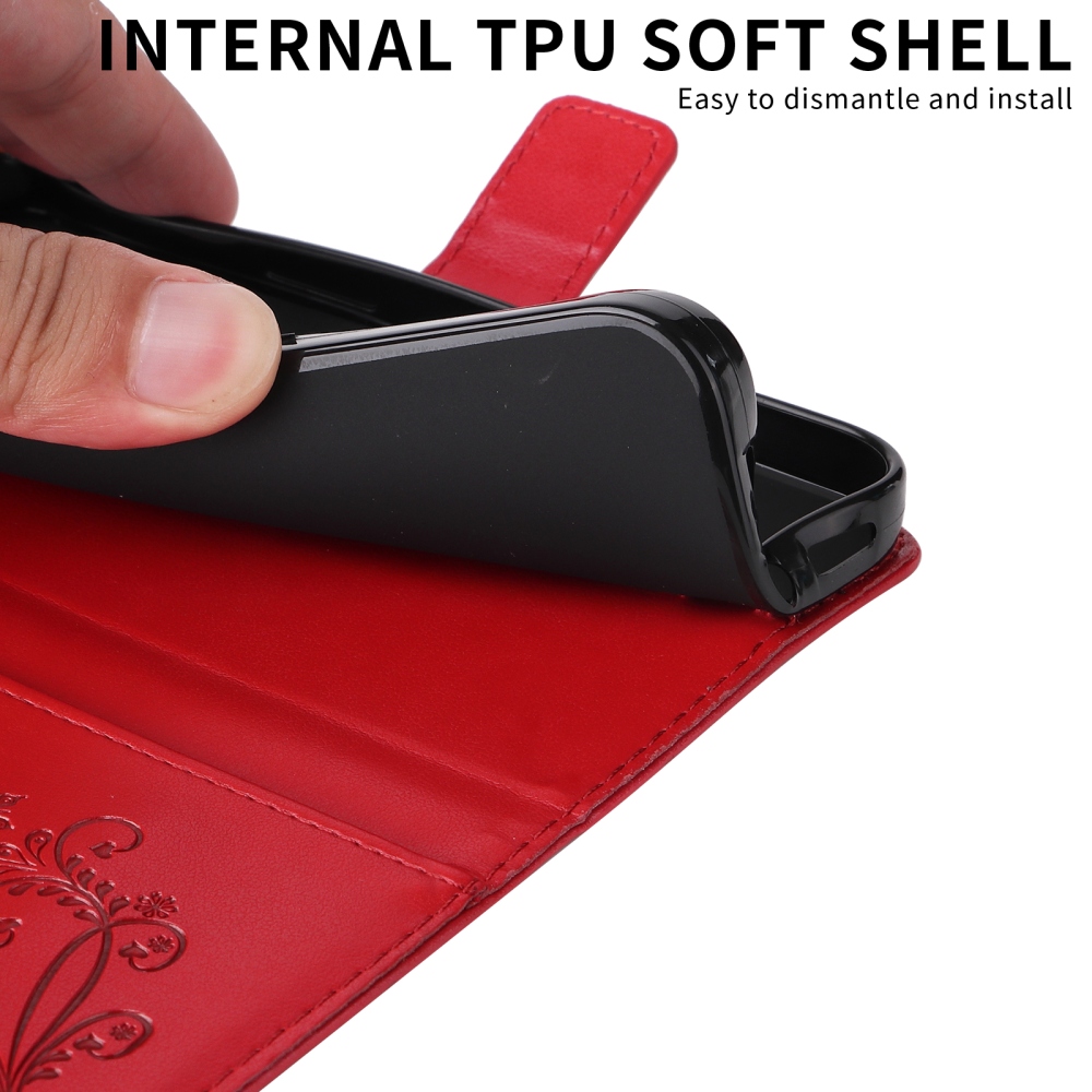 Big Butterfly knižkové puzdro na Honor Magic 8 Pro 5G - červené