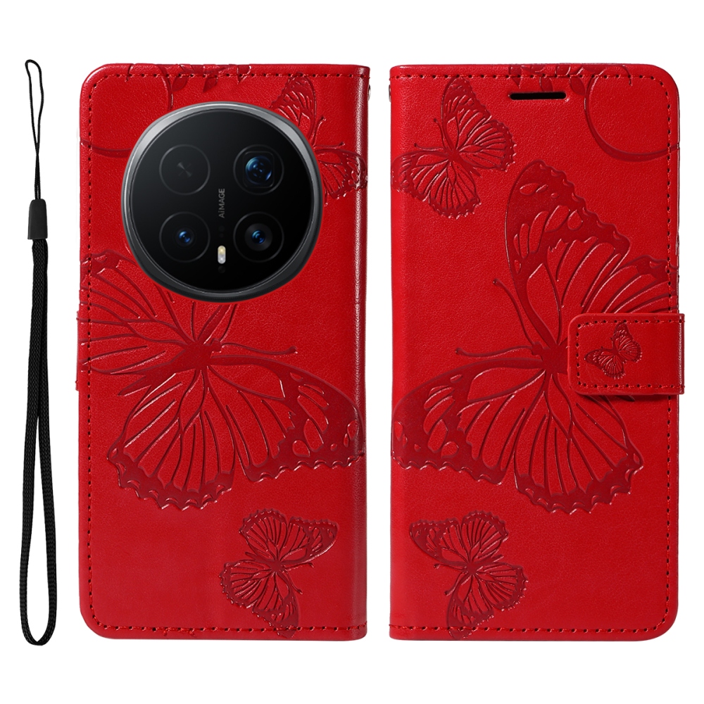 Big Butterfly knižkové puzdro na Honor Magic 8 Pro 5G - červené