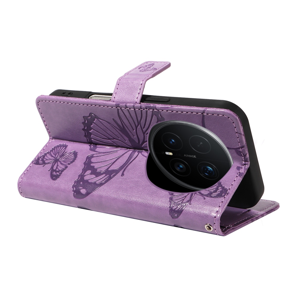 Big Butterfly knižkové puzdro na Honor Magic 8 Pro 5G - fialové