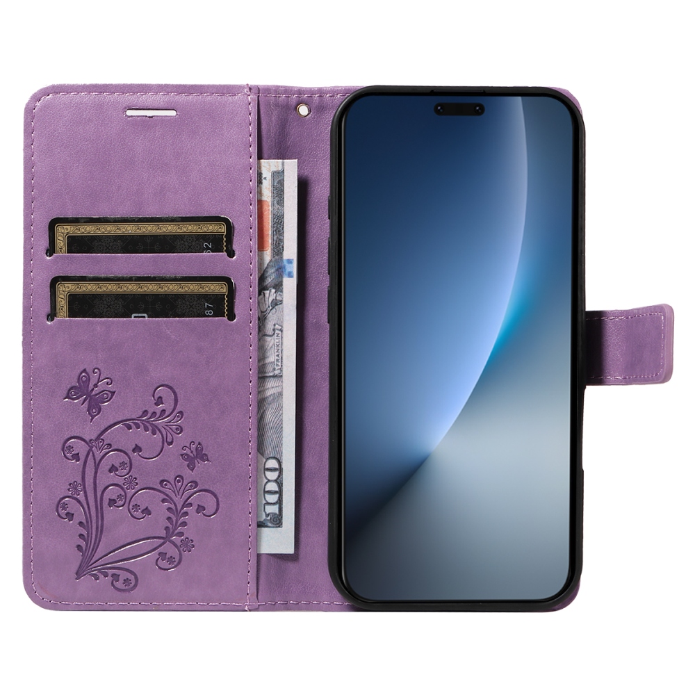 Big Butterfly knižkové puzdro na Honor Magic 8 Pro 5G - fialové