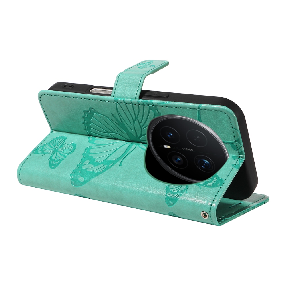 Big Butterfly knižkové puzdro na Honor Magic 8 Pro 5G - modrozelené