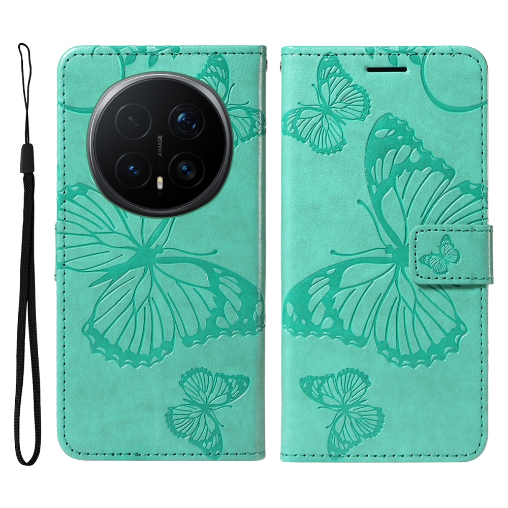 Big Butterfly knižkové puzdro na Honor Magic 8 Pro 5G - modrozelené