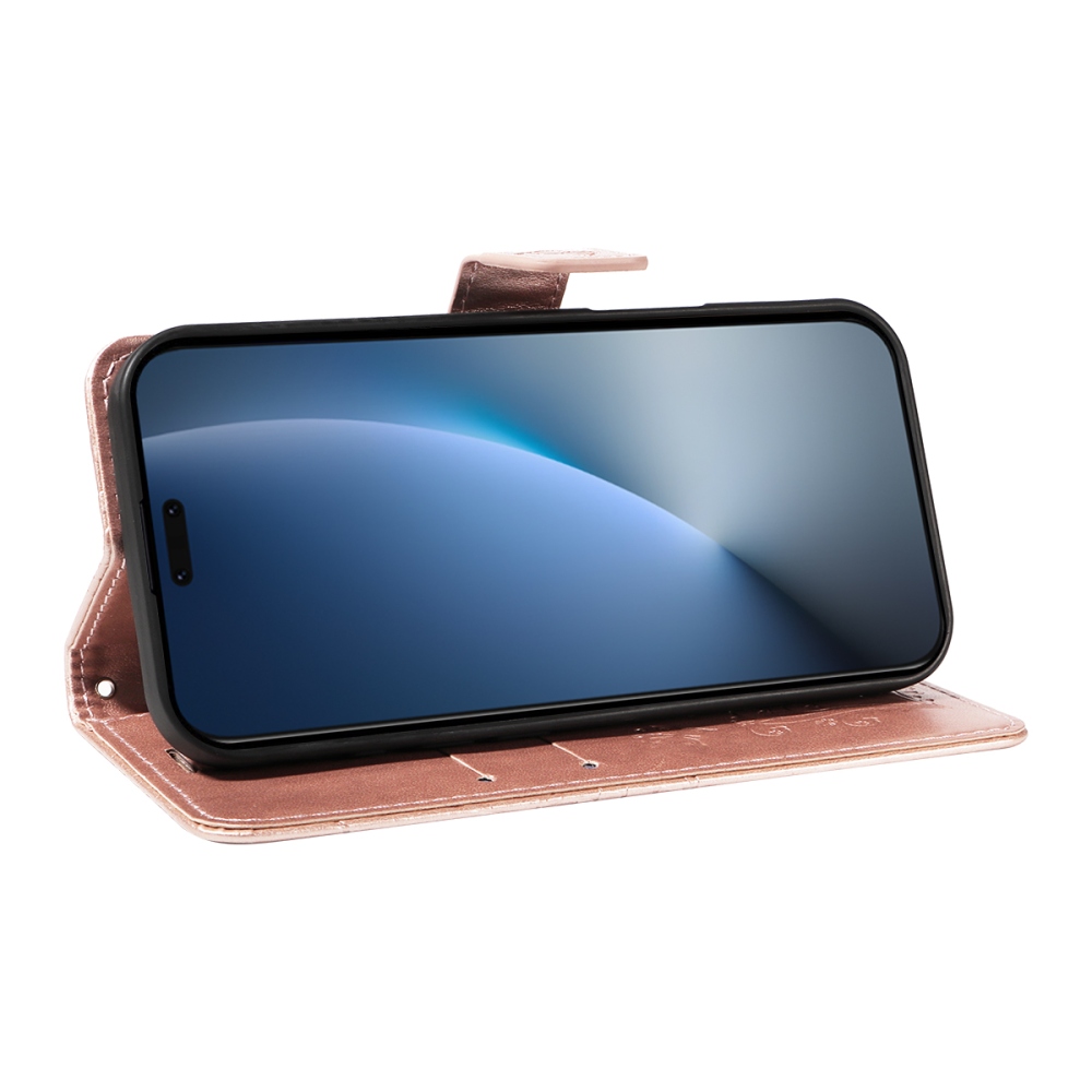 Big Butterfly knižkové puzdro na Honor Magic 8 Pro 5G - ružovozlaté