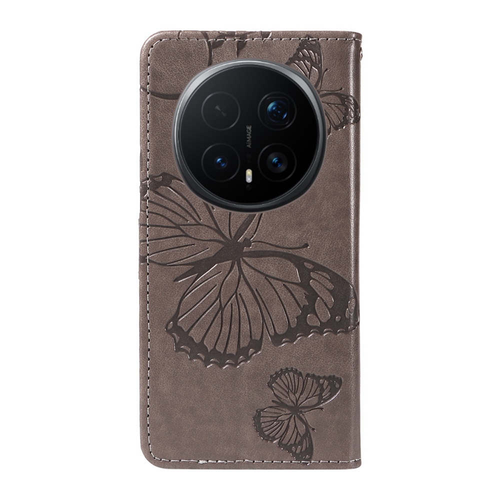 Big Butterfly knižkové puzdro na Honor Magic 8 Pro 5G - šedé