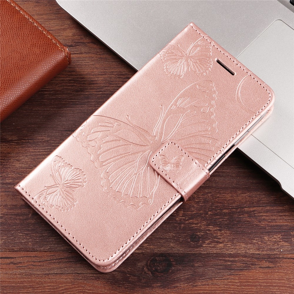 Big Butterfly knižkové púzdro na iPhone 18 Pro Max/17 Pro Max - ružovozlaté