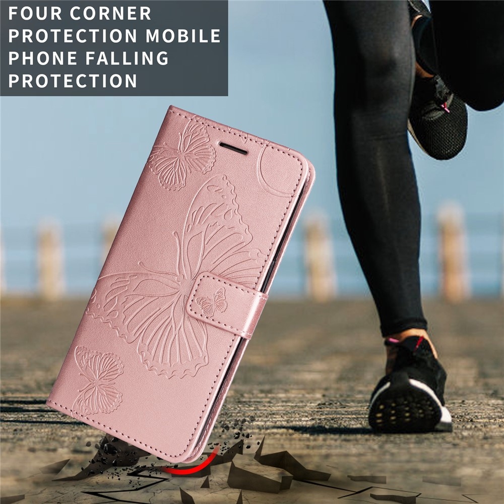 Big Butterfly knižkové púzdro na iPhone 18 Pro Max/17 Pro Max - ružovozlaté