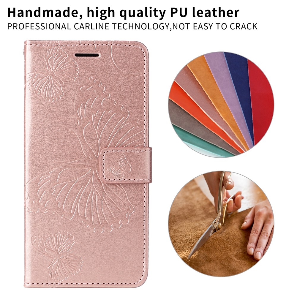 Big Butterfly knižkové púzdro na iPhone 18 Pro Max/17 Pro Max - ružovozlaté